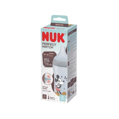 Mamadera Nuk Perfect Match 260 Ml. Mickey Gris Mamadera Nuk Perfect Match 260 Ml. Mickey Gris