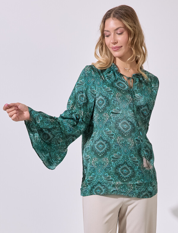 Blusa Arabescos VERDE/MULTI