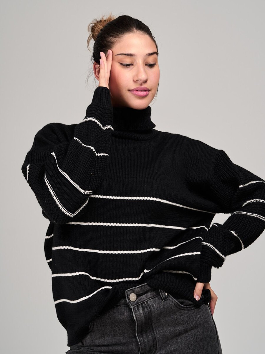 Buzo tejido rompe viento slowly - Black/off White 
