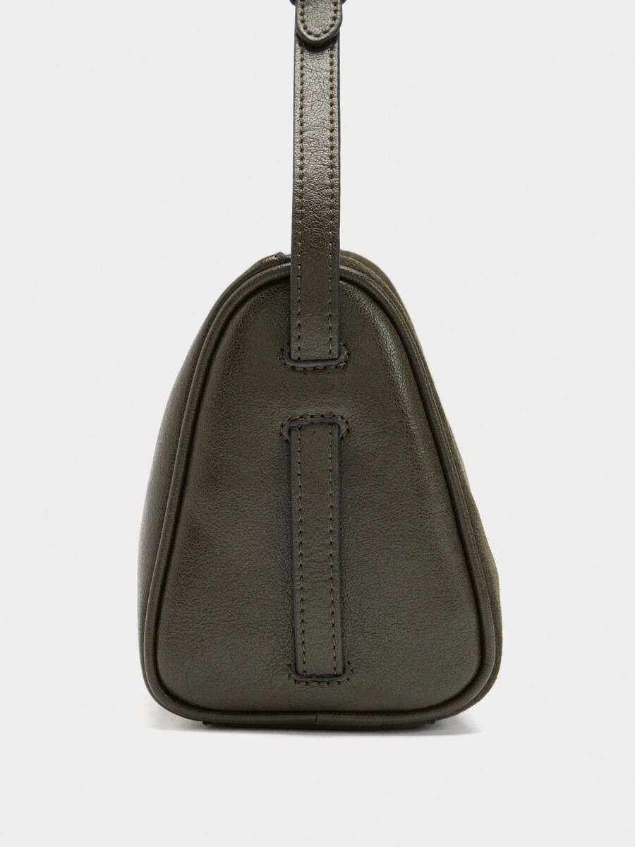 Bolso Bandolera Con Detalles De Piel caqui