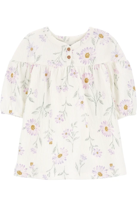 Vestido de gasa, diseño floral Vestido de gasa, diseño floral