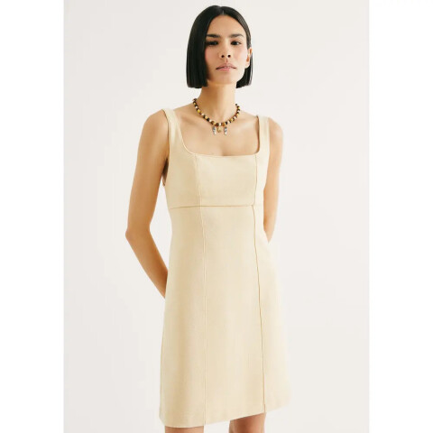 VESTIDO CURTO FEM AMARELO CLARO