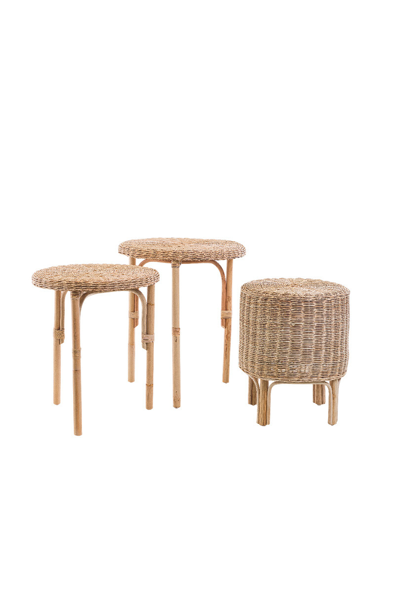 GATRI - CONJUNTO MESAS LATERALES GATRI 50DIAMX35/40/45H CM 