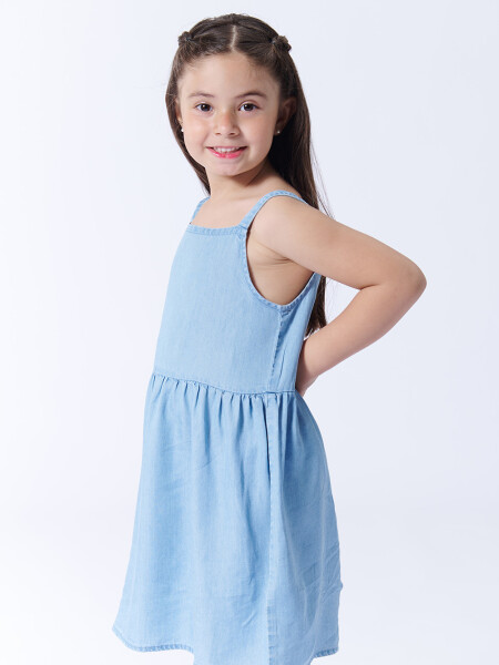 Vestido liocel tirantes Celeste