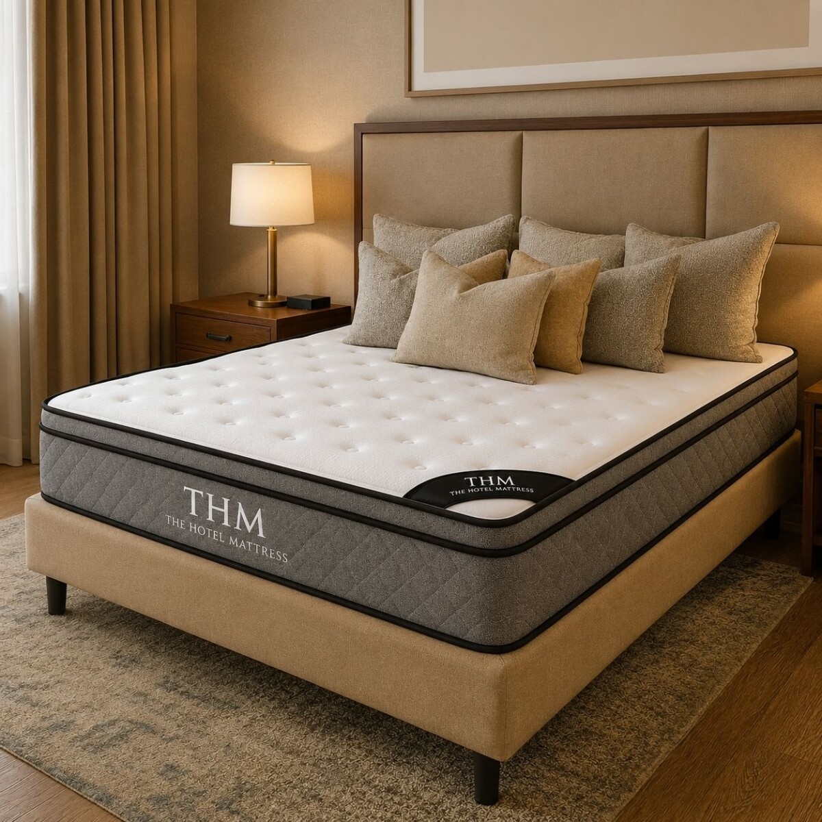 Sommier Queen HAMPTONS Hybrid Ruthenium - Beige 