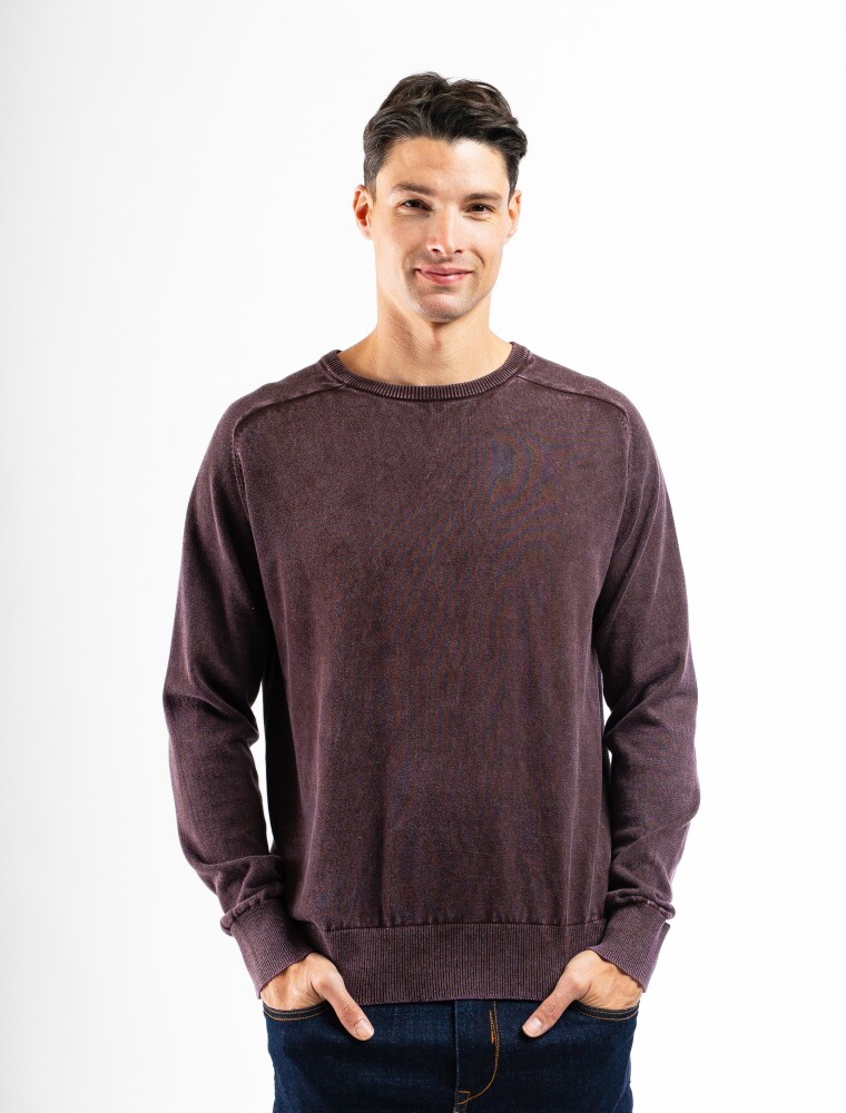 Buzo Cuello Base Algodón Lavado Santa Monica Bordo