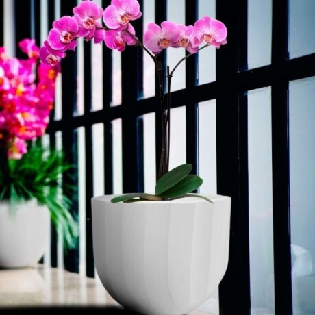 MACETA SPELLO ONDULATO 15X15CM BLANCA
