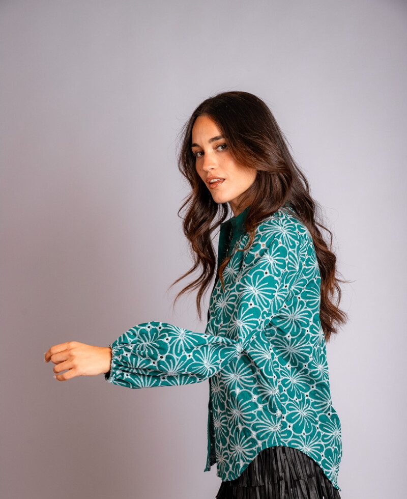 Camisa Francia verde petróleo