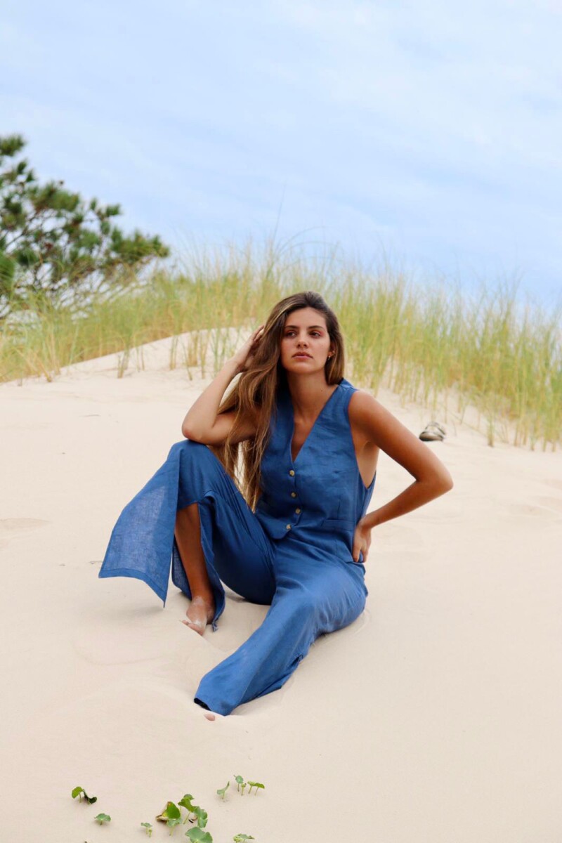 Avenue Vest Lino - Azul 