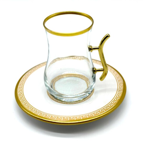 Vaso de té vip plato de cerámica x1 Blanco
