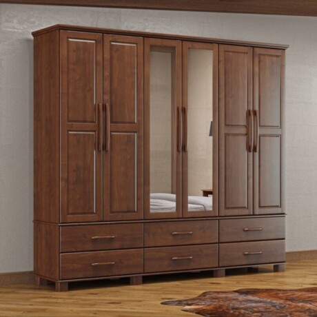 Ropero 6 Puertas Línea Oro Color Café Ropero 6 Puertas Línea Oro Color Café