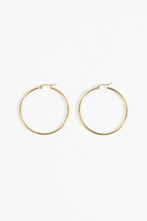 Aros acero maxi dorado