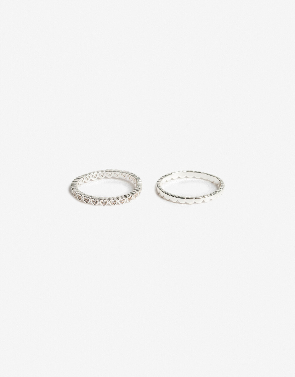 Set De Anillos Corazón Cubic 