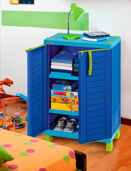 Armario infantil con 2 puertas y 2 estantes Rimax Azul