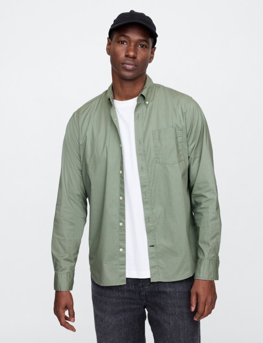 Camisa Poplin Hombre - Gasoline Green 