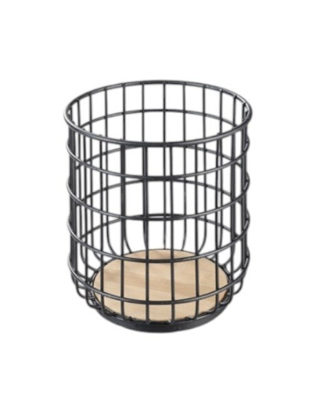 ORGANIZADOR 16X12X18CMS ACERO NEGRO Y BAMBU ORGANIZADOR 16X12X18CMS ACERO NEGRO Y BAMBU