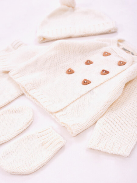 CONJUNTO RECIEN NACIDO OFF WHITE
