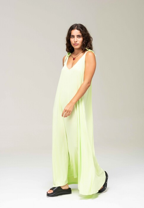 Vestido Nudo Verde Neon