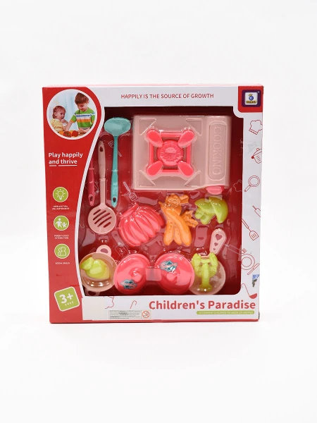 COCINA SET C/ ACCESORIOS ROSADO