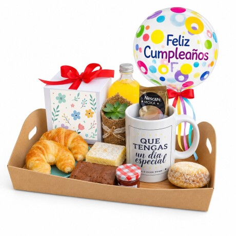 Desayuno Sorpresa Cumpleaños con Globo Burbuja y Taza Desayuno Sorpresa Cumpleaños con Globo Burbuja y Taza