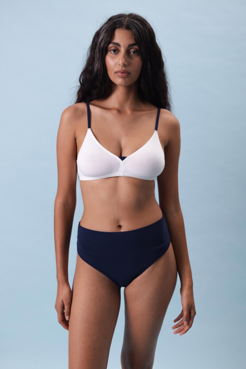 Culotte Gracia – Algodón suave con faja en cintura, calce delicado Azul