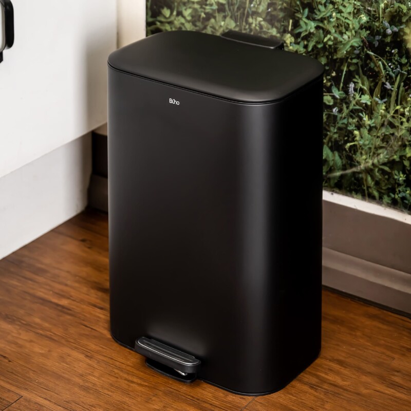 Tacho cesto de basura acero inoxidable 30L Rectangular Ancho con tapa a pedal Tacho cesto de basura acero inoxidable 30L Rectangular Ancho con tapa a pedal