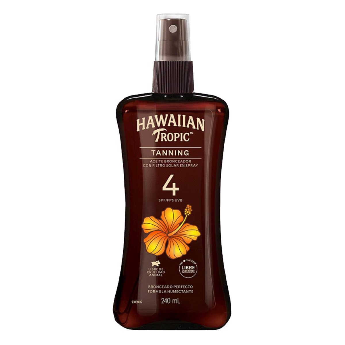 Protector Solar Hawaiian Tropic en Spray Aceite de Coco FPS4 240ml 