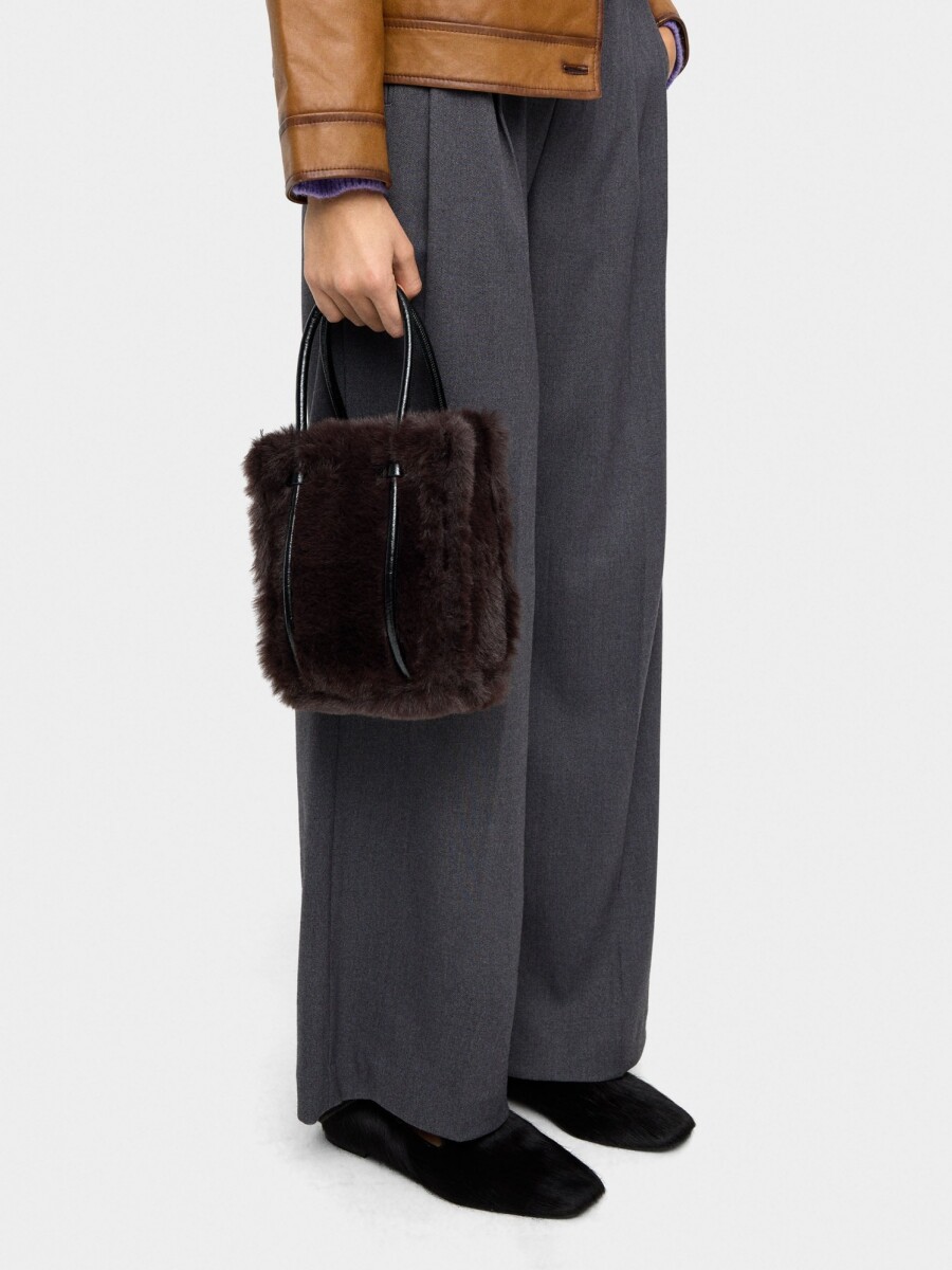 Bolso Tote Efecto Pelo marron