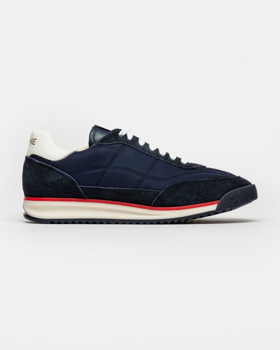 Sneaker Olympic en Nylon y Cuero - Azul 