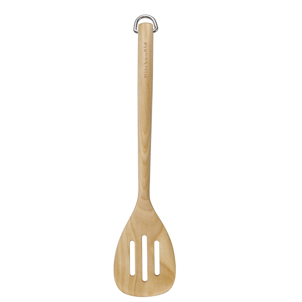 Cuchara de madera ancha perforada con gancho KitchenAid 