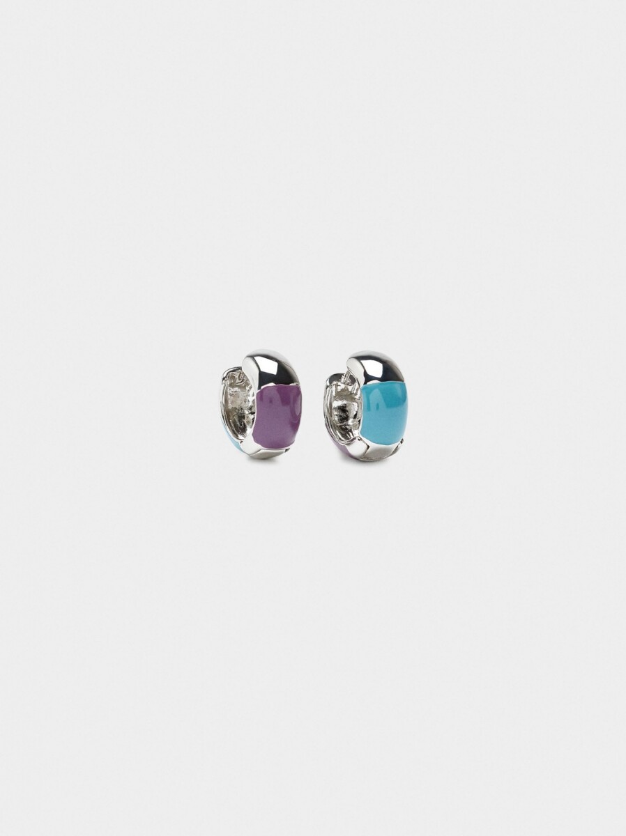 Aros Con Esmaltado - multicolor 