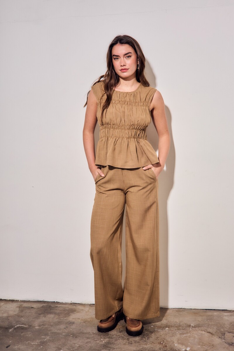 Blusa Fruncida Marron