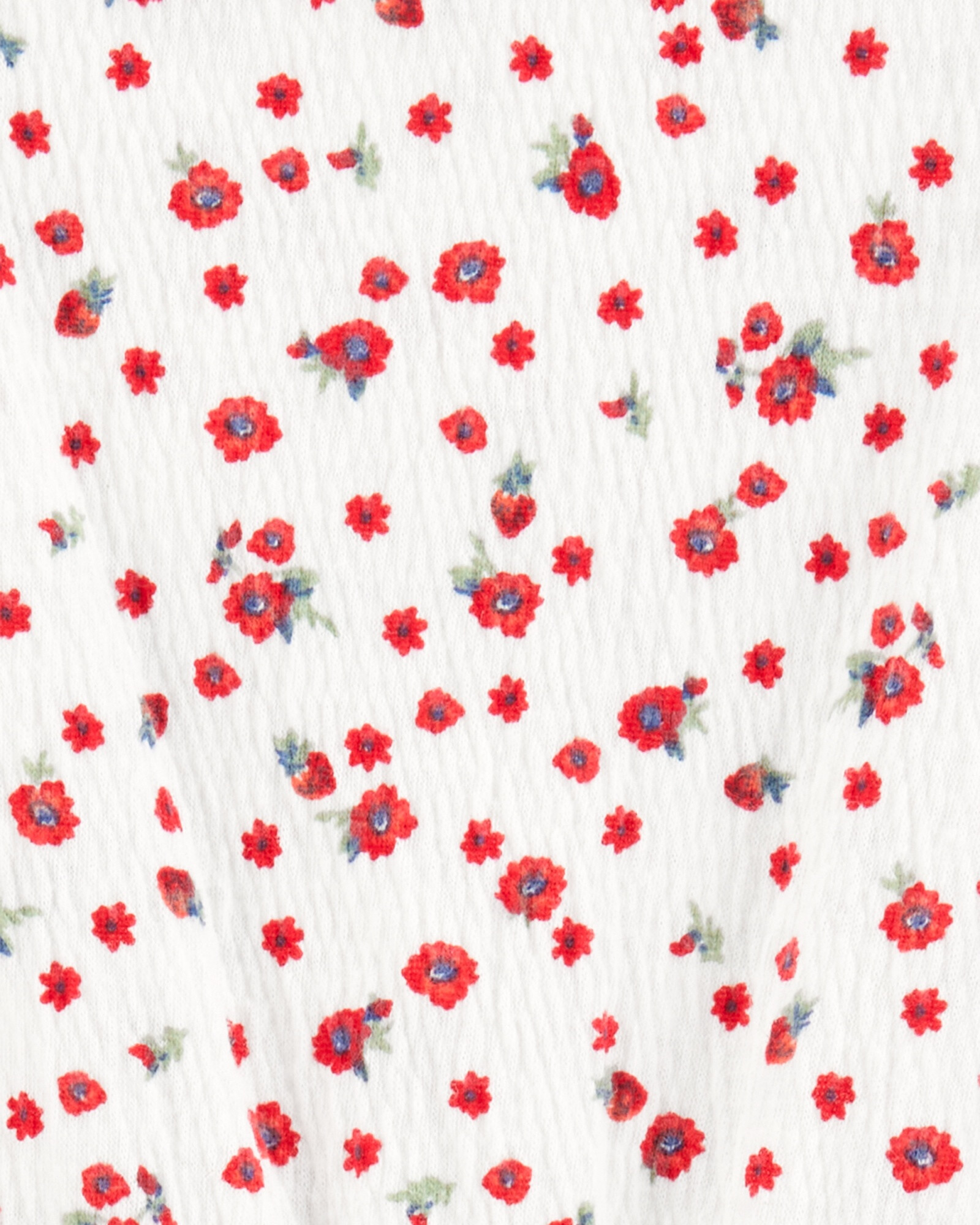 Monito corto de algodón texturado, diseño floral Sin color