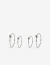 Aros Argollas Set Metal Set De Argollas Plata 925 - Plateado