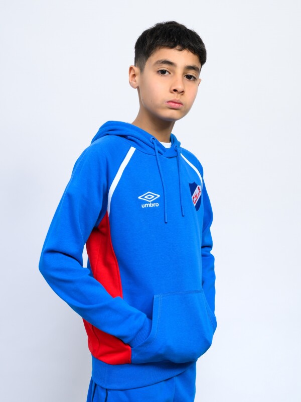 HOODIE DOLMAN Nacional Junior Azul Royal, Rojo