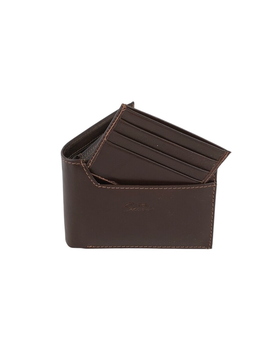 Billetera grande con tarjetero extraible - Marron 