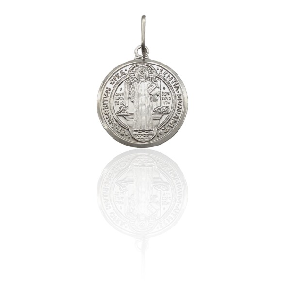 Dije Medalla San Benito-Plata 925-Sin piedra-CP3138 Sinpiedra