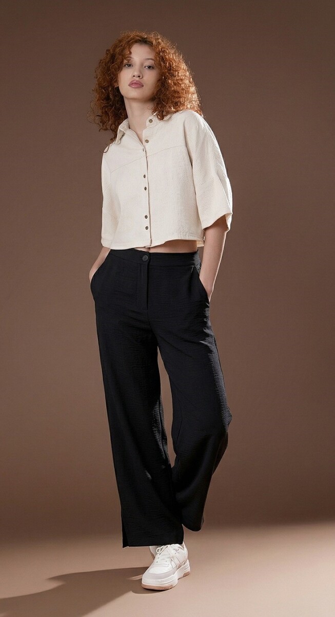 Pantalón Wide. - Negro 