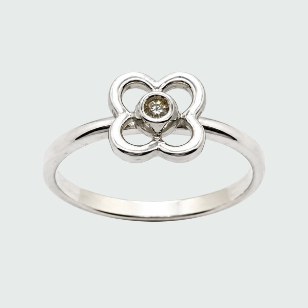 Anillo Fiore de MOON en Plata 925 con brillante Anillo Fiore de MOON en Plata 925 con brillante