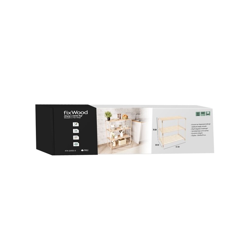 ESTANTERIA 3 NIVELES 78X65X30CMS MADERA ESTANTERIA 3 NIVELES 78X65X30CMS MADERA