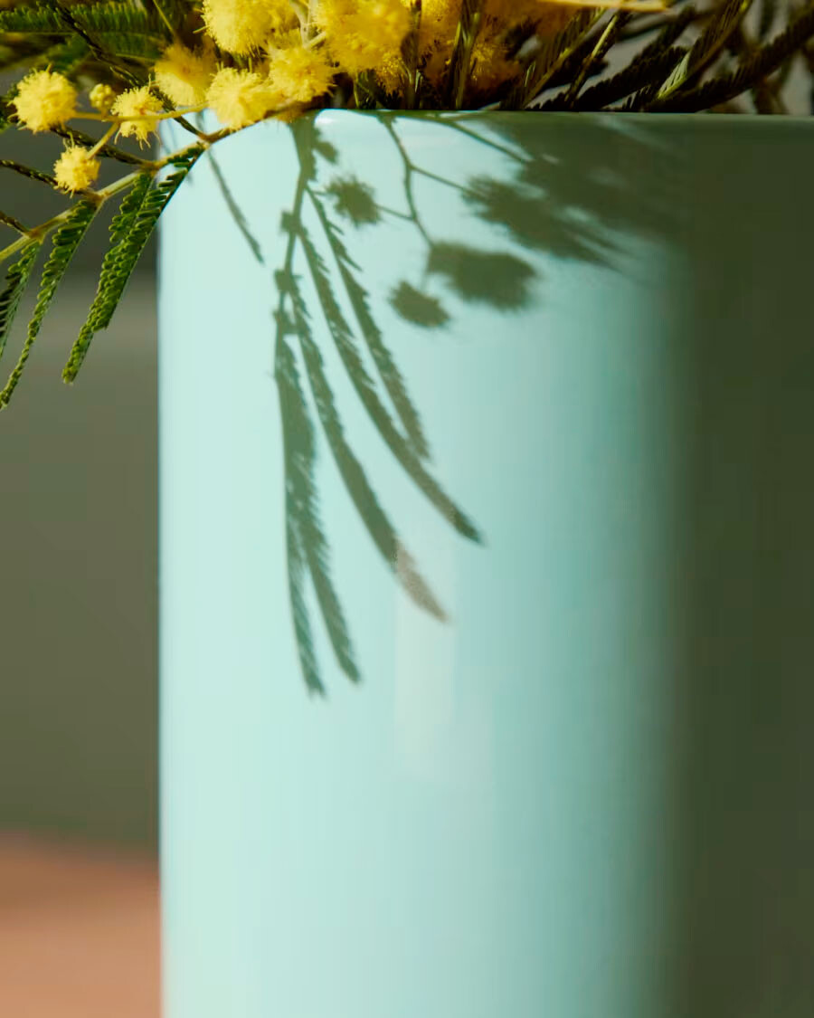 Jarrón de cerámica Elova turquesa 24cm