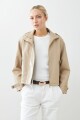 Chaqueta eco cuero beige