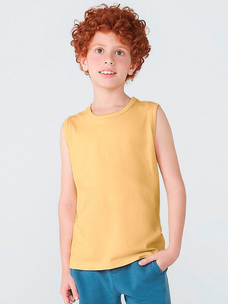 MUSCULOSA INFANTIL UNISSEX BÁSICA - AMARILLO 