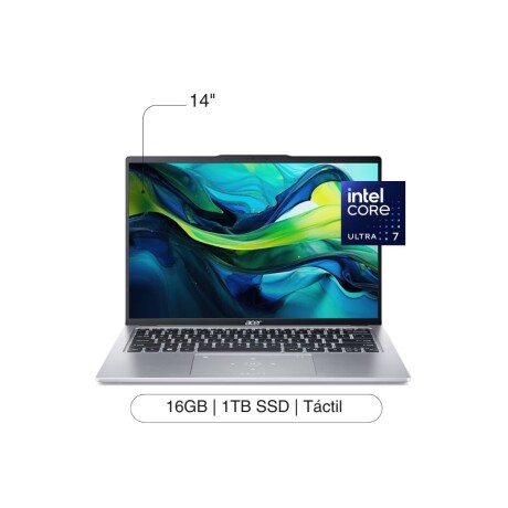 Notebook ACER Swift Go 14' Touch FHD 1TB / 16GB RAM Intel Core Ultra 7 155H - Silver Refurbished Notebook ACER Swift Go 14' Touch FHD 1TB / 16GB RAM Intel Core Ultra 7 155H - Silver Refurbished