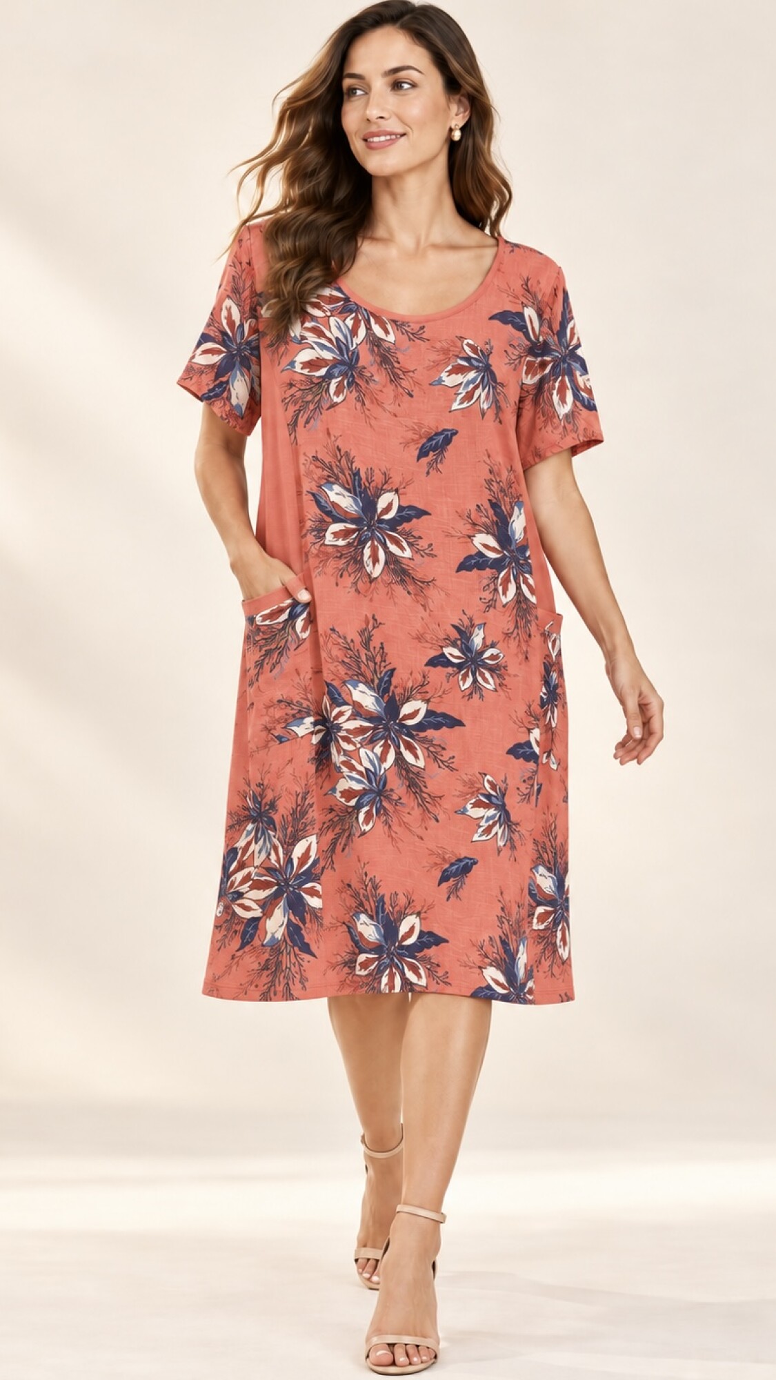 VESTIDO JEYLI ESTAMPADO TERRACOTA