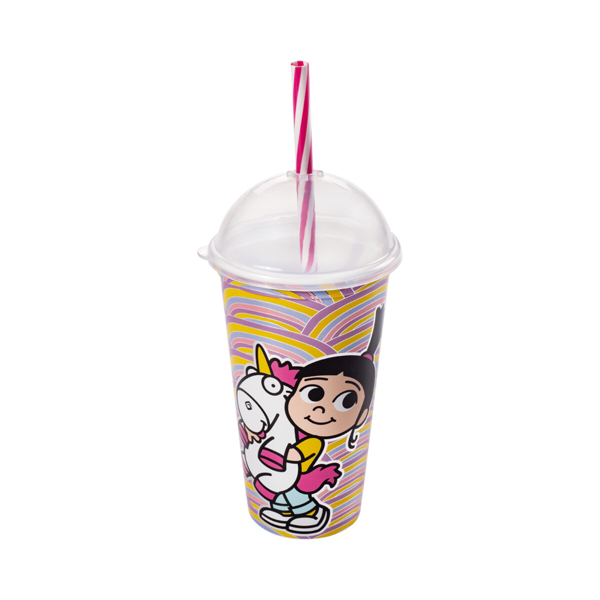 Vaso Plástico Milkshake con Pajita 500 ml Minions - CORAL 
