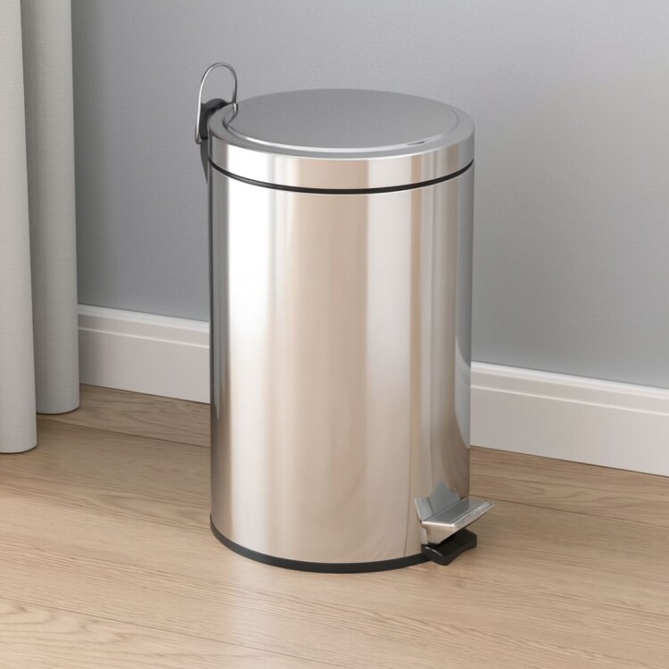 PAPELERA TACHO ACERO INOXIDABLE TRAMONTINA 30LTS PLATEADO