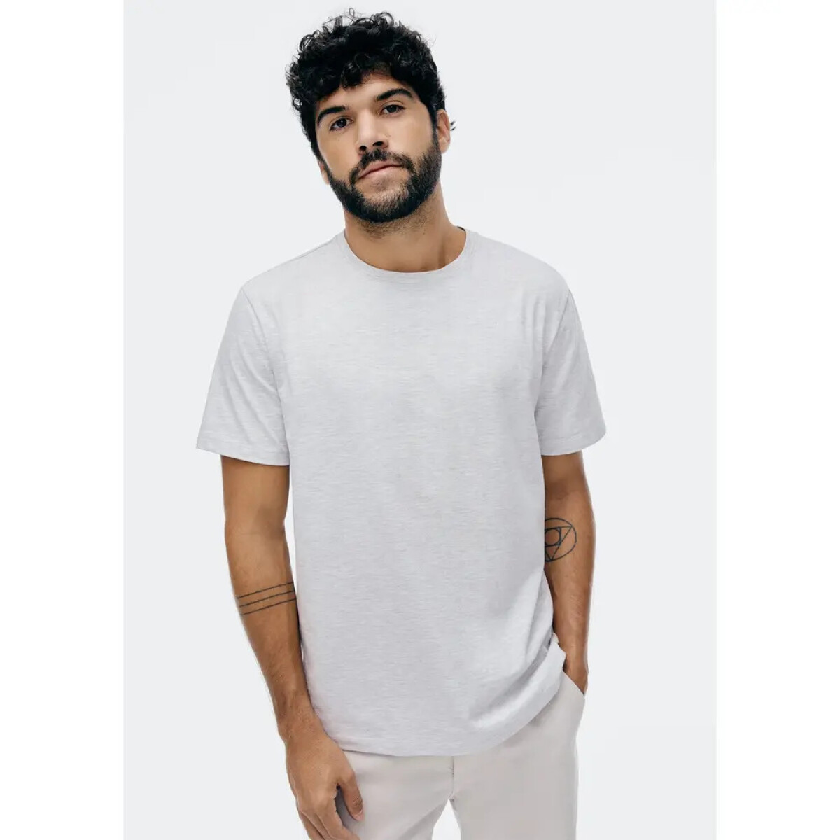 CAMISETA MM MASC - BRANCO MESCLA 