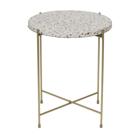 MESA LATERAL TERRAZO BLANCO TERRA