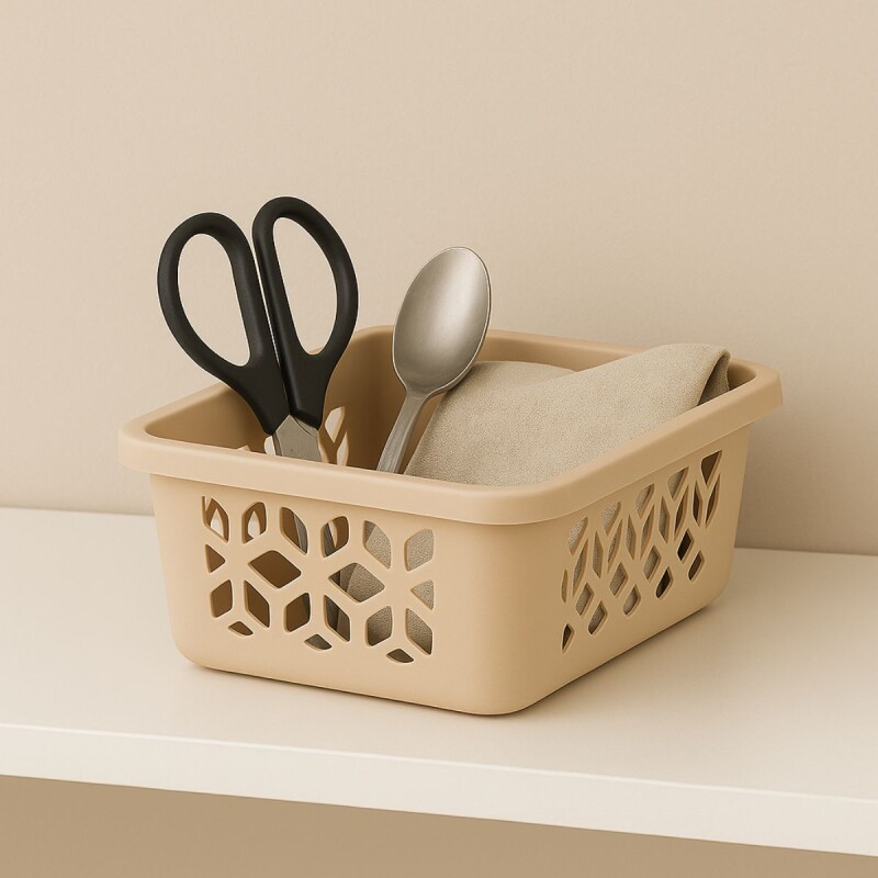 Caja organizadora P con tapa CAPPUCCINO